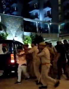 Greater Noida West Police arrested two over parking dispute.