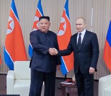 North Korean leader Kim Jong Un meets Russian President Putin for a potential arms deal.