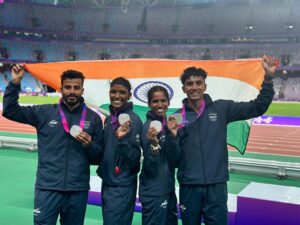 Prime Minister Narendra Modi congratulated Muhammed Ajmal, Vithya Ramraj, Rajesh Ramesh and Venkatesan Subha for winning a silver medal in the 4x400m Mixed Relay event at the Asian Games.  The Prime Minister posted on X: